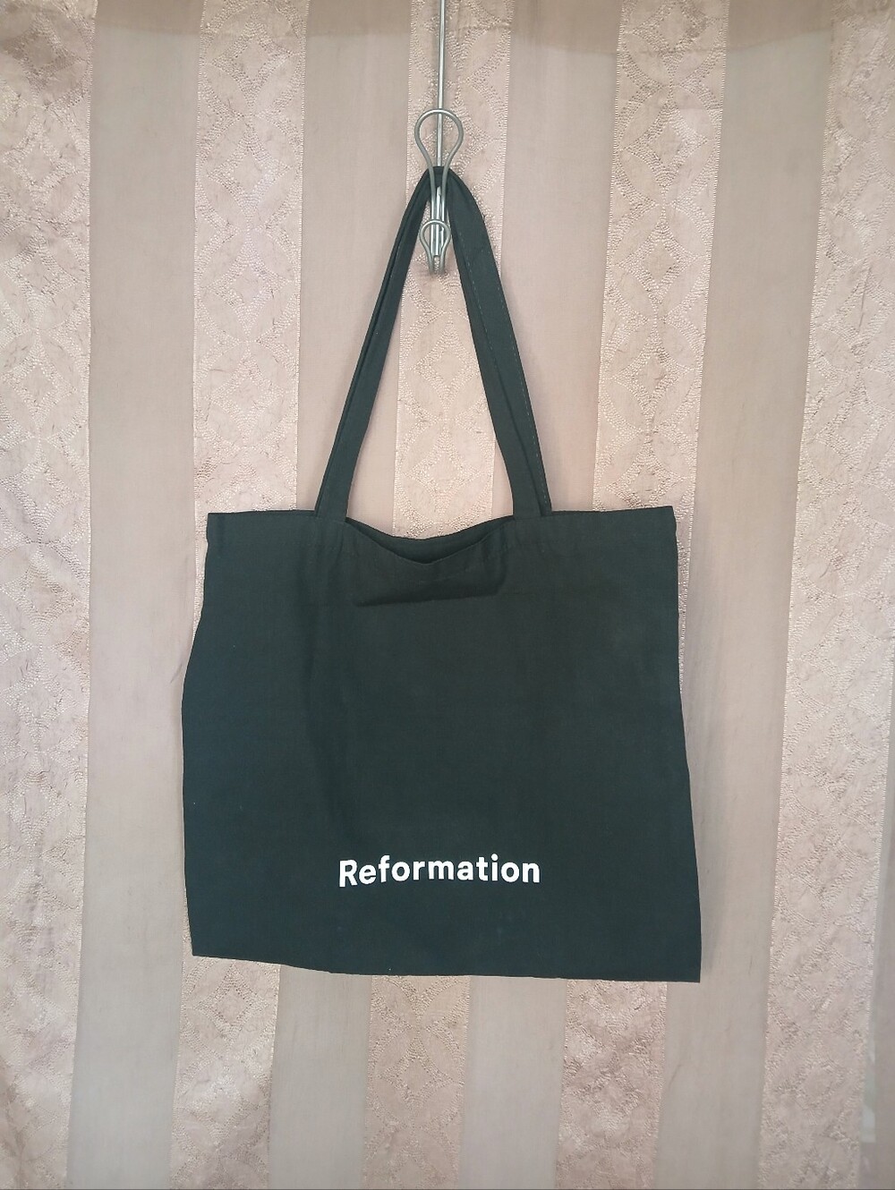 Reformation Black Canvas Logo Tote